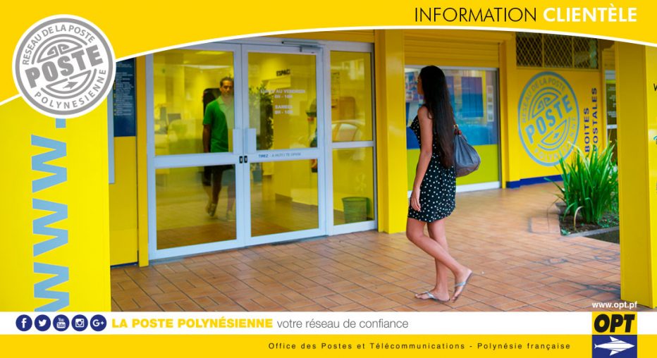 Fermeture exceptionnelle de la Poste de TUHERAHERA – Tikehau